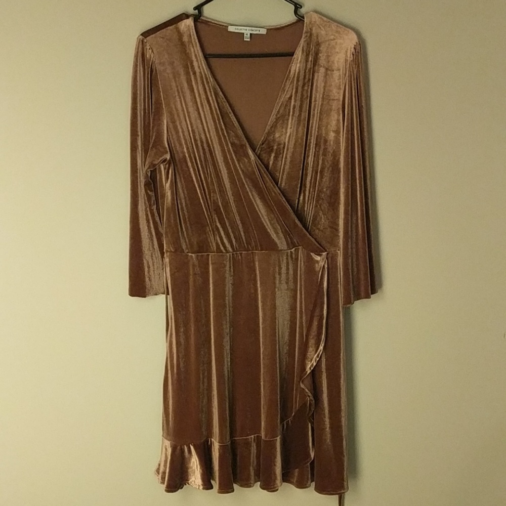 Vintage style velvet wrap dress